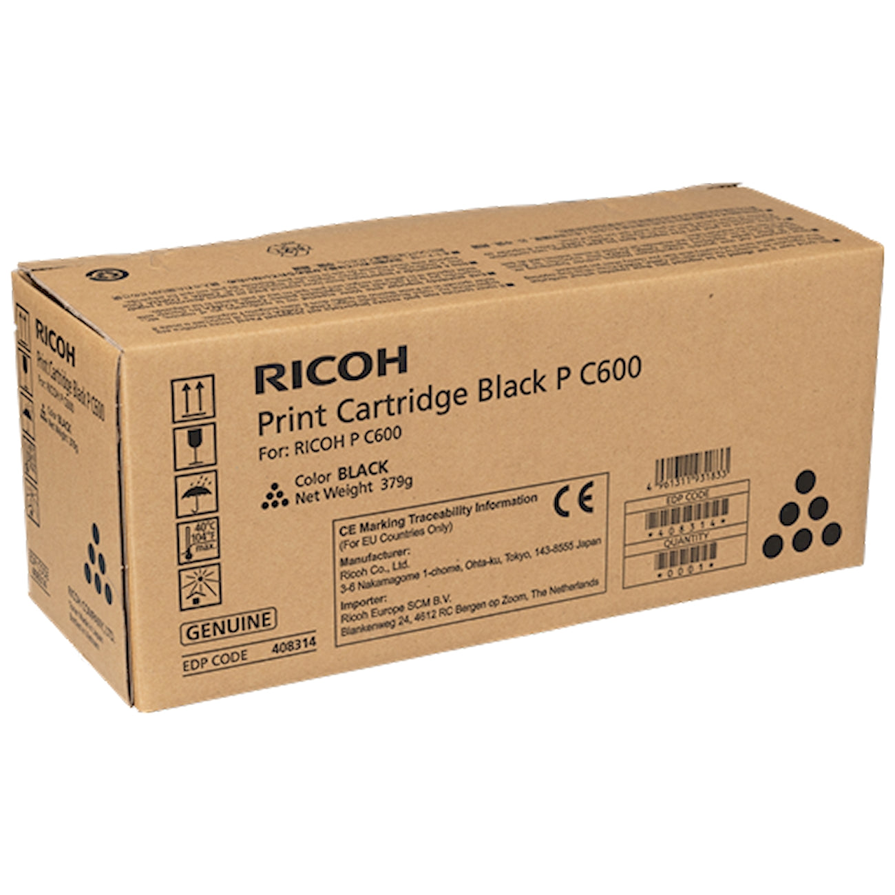 Toner Ricoh 408314   - Originale - Nero da 17.000 pagine per P C600