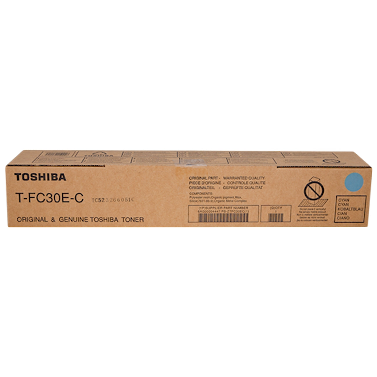 Toner Toshiba T-FC30EC 6AG00004447  - Originale - Ciano da 33.600 pagine per e-STUDIO 2050C, 2050C SE, 2051C, 2550C, 2550C SE, 2551C