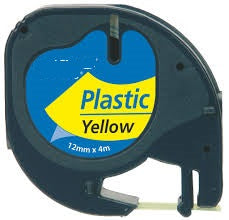 DYMO LABLE PLASTIC Labels Dymo Letratag 2000 LT 100 H LT 100 LT 100 T QX 50 XM XR - Compatible - Yellow - PD91222 S0721670 from A4 pages