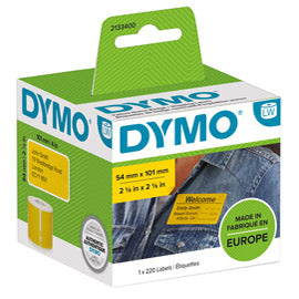 MACCHINE PER L'UFFICIO-ETICHETTATRICI E ACCESSORI-DYMO-Rotolo 220 Etichette Spedizione/Badge 54x101mm gialle per Dymo LabelWriter-venduto-da-Tonerpro