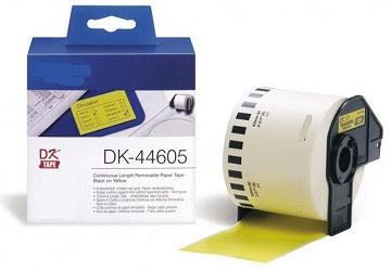 Nastro Brother P-Touch QL 1000 QL1050 QL1050 N QL1060 N QL500 QL500 A QL500 BS QL500 BW QL500 QL550 QL 560 QL5 - Compatibile - Giallo - K44605 da  pagine A4