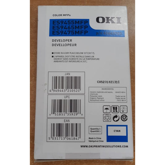 Developer OKI ES9460 ES9470 - Original - Cyan - 44957903 from 77,000 A4 Pages