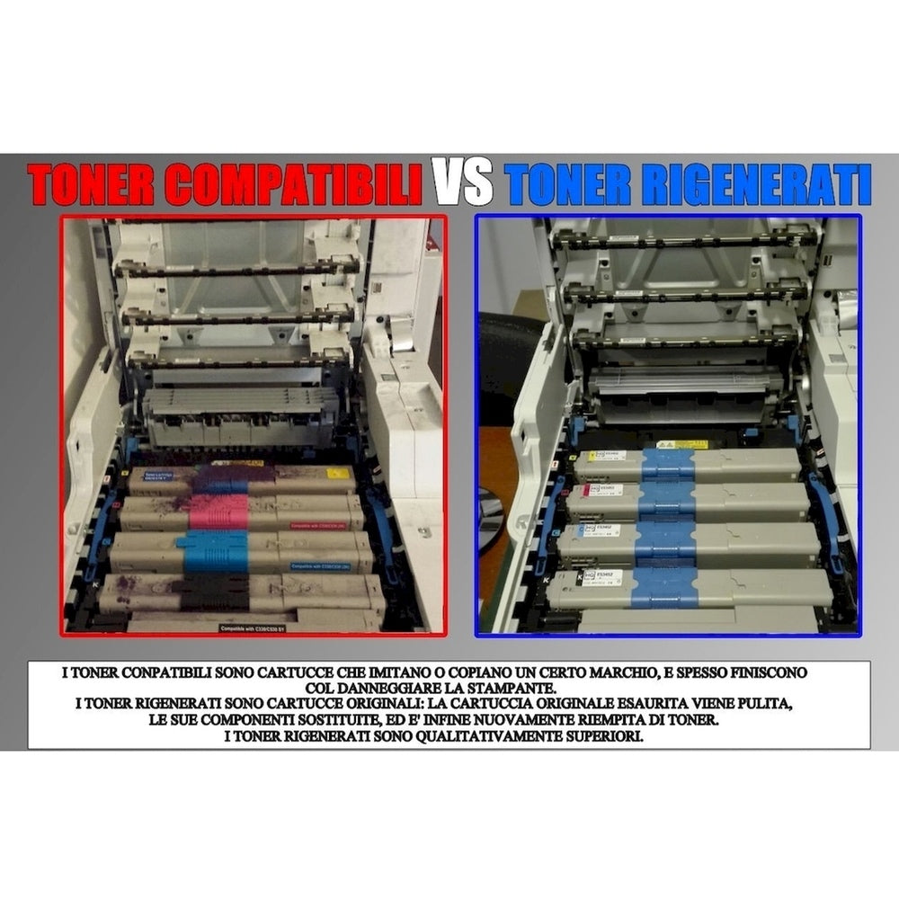 Toner OKI C824 C834 C844 - Rigenerato - Ciano - 47095703 da 5.000 Pagine A4