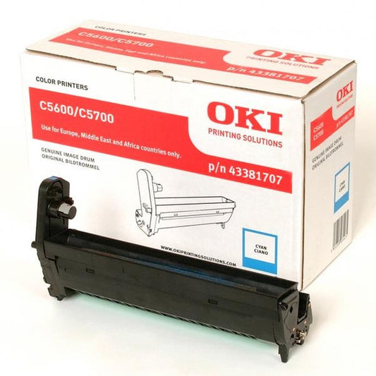 Tamburo OKI C5600 C5700 - Originale - Ciano - 43381707 da 20.000 Pagine A4