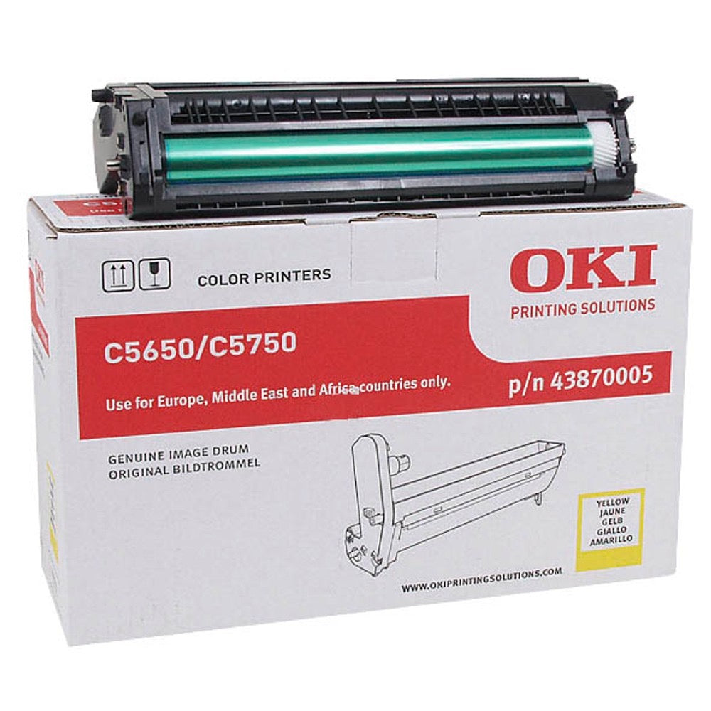 OKI C5650 C5750 Drum - Original - Yellow - 43870005 20,000 A4 Pages