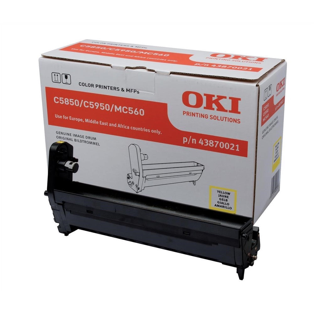 OKI C5850 C5950 MC560 Drum - Original - Yellow - 43870021 20,000 A4 Pages