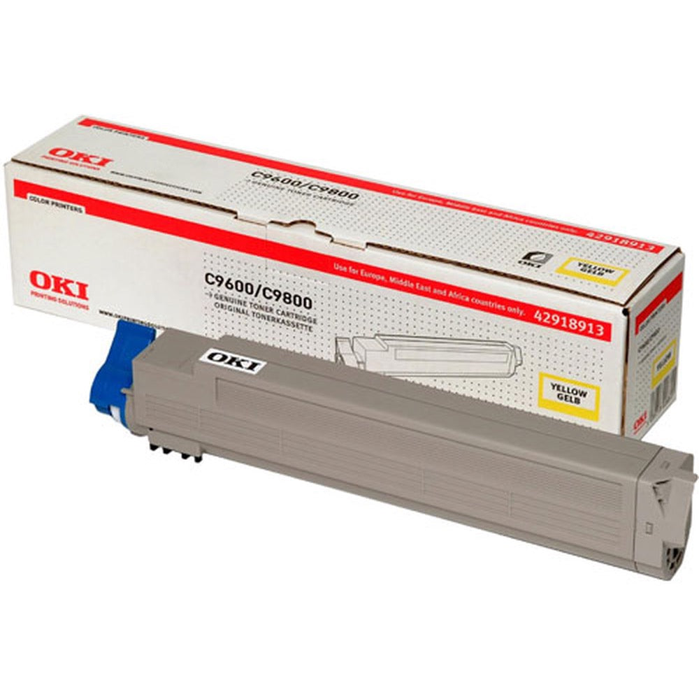 OKI C9600 C9650 C9800 C9850 Toner - Original - Yellow - 42918913 15,000 A4 Pages