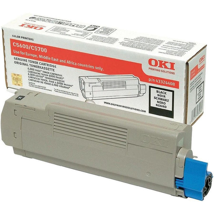 OKI C5600 C5700 5600 5700 Toner - Original - Black - 43324408 from 6,000 A4 pages