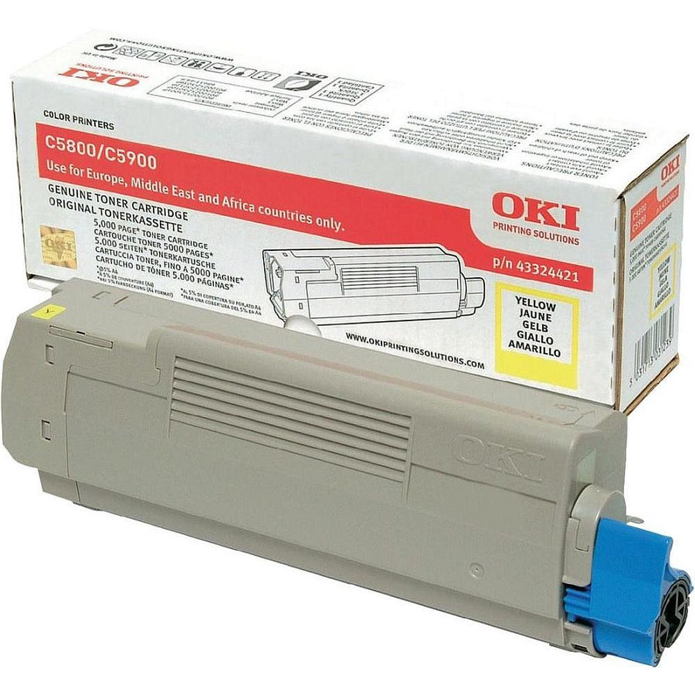 OKI C5800 C5900 C5550mfp toner - Original - Yellow - 43324421 of 5,000 A4 pages