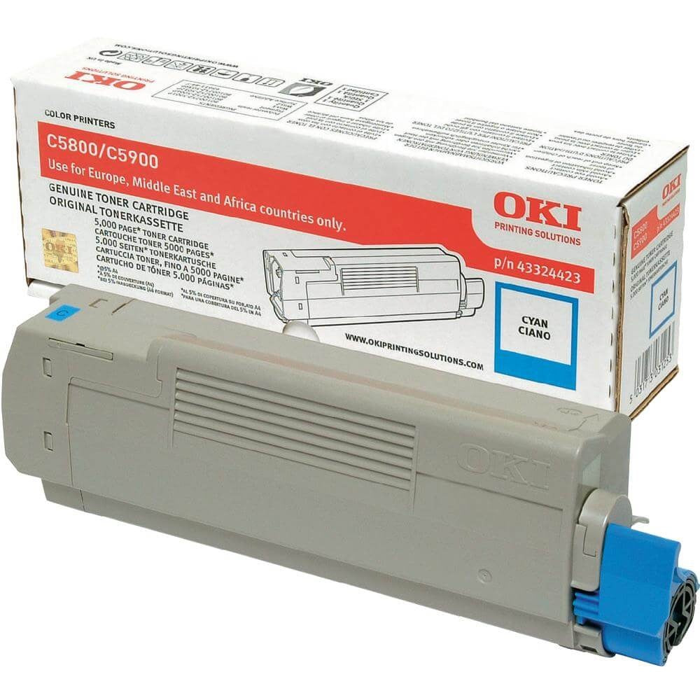 Toner OKI C5800 C5900 C5550mfp - Originale - Ciano - 43324423 da 5.000 Pagine A4