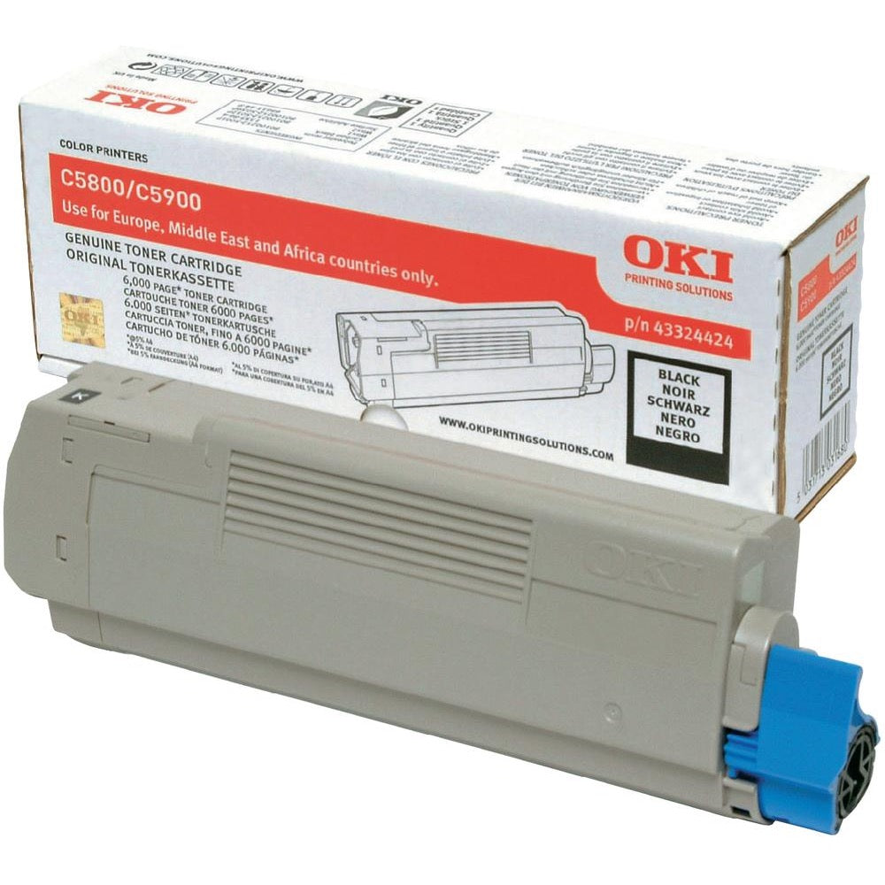 Toner OKI C5800 C5900 C5550mfp - Originale - Nero - 43324424 da 6.000 Pagine A4
