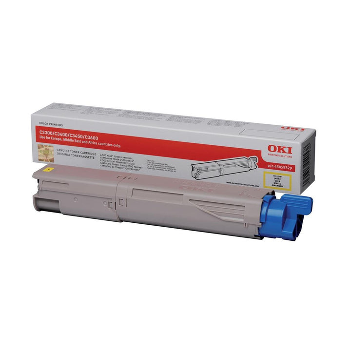 Toner OKI C3300 C3400 C3450 C3600 - Originale - Giallo - 43459433 da 1.500 Pagine A4