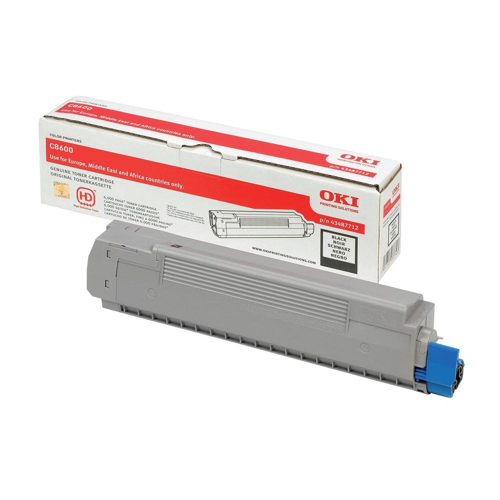 Toner OKI C8600 C8800 - Originale - Nero - 43487712 da 6.000 Pagine A4