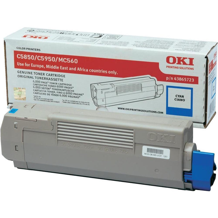 Toner OKI C5850 C5950 MC560 - Originale - Ciano - 43865723 da 6.000 Pagine A4