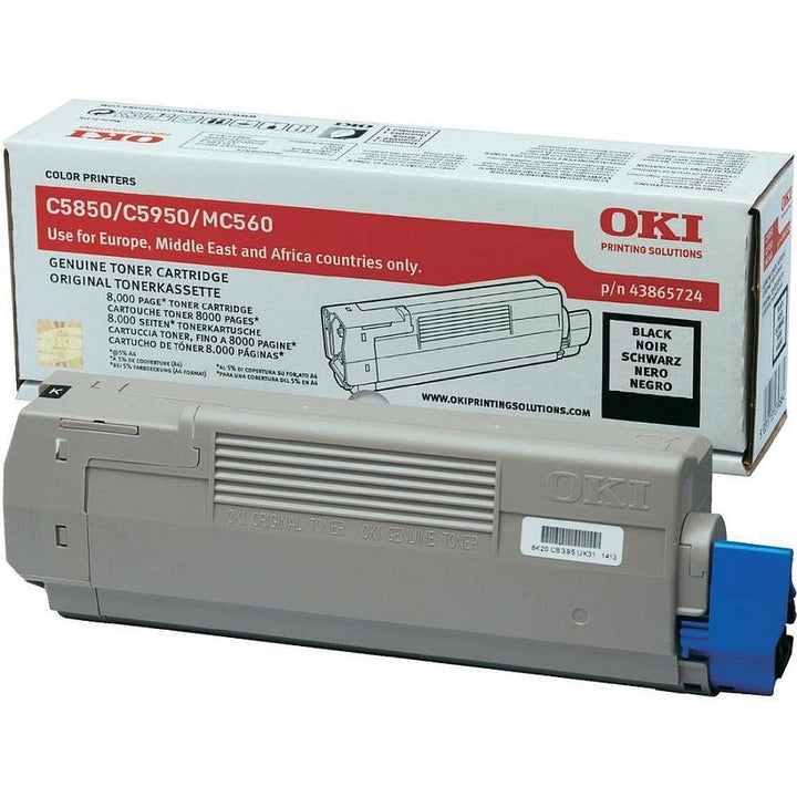 OKI C5850 C5950 MC560 Toner - Original - Black - 43865724 from 8,000 A4 pages