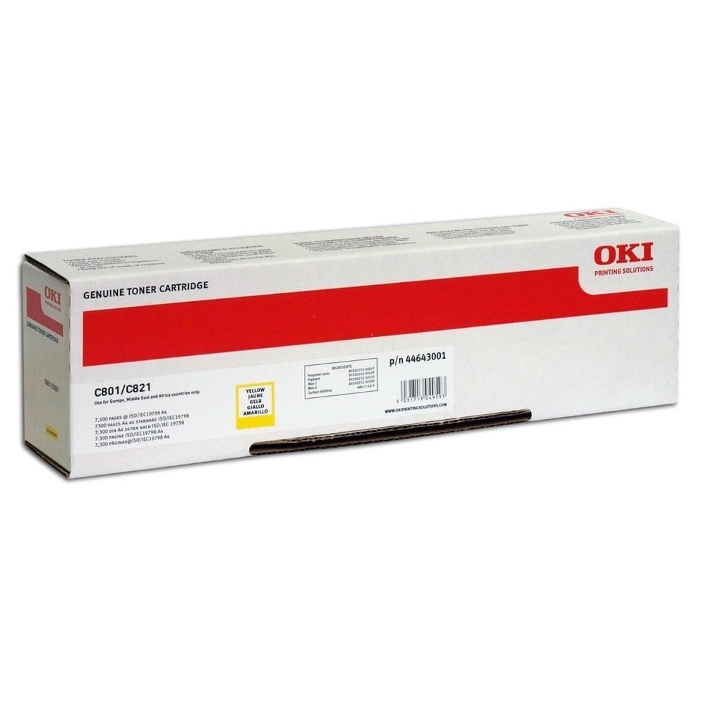 OKI C810 C830 Toner - Original - Yellow - 44059105 from 8,000 A4 Pages