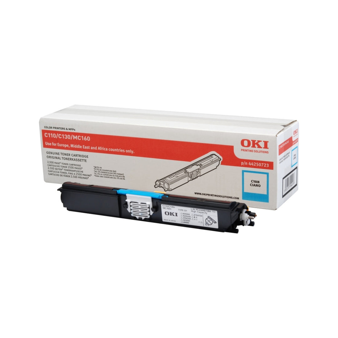 OKI C110 130 MC160 Toner - Original - Cyan - 44250723 from 2,500 A4 Pages