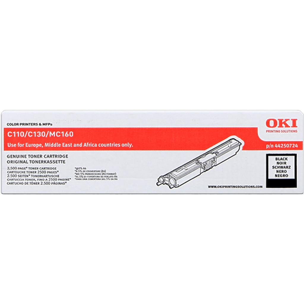 Toner OKI C110 130 MC160 - Originale - Nero - 44250724 da 2.500 Pagine A4