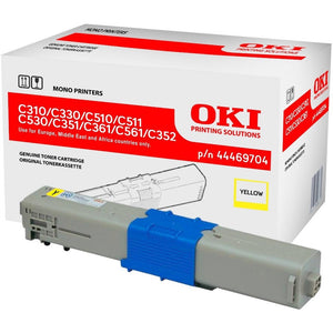 Toner OKI C310 C330 C331 C510 C511 C530 C531 MC351 MC352 MC361 MC362 MC561 MC562 - Originale - Giallo - 44469704 da 2.000 Pagine A4