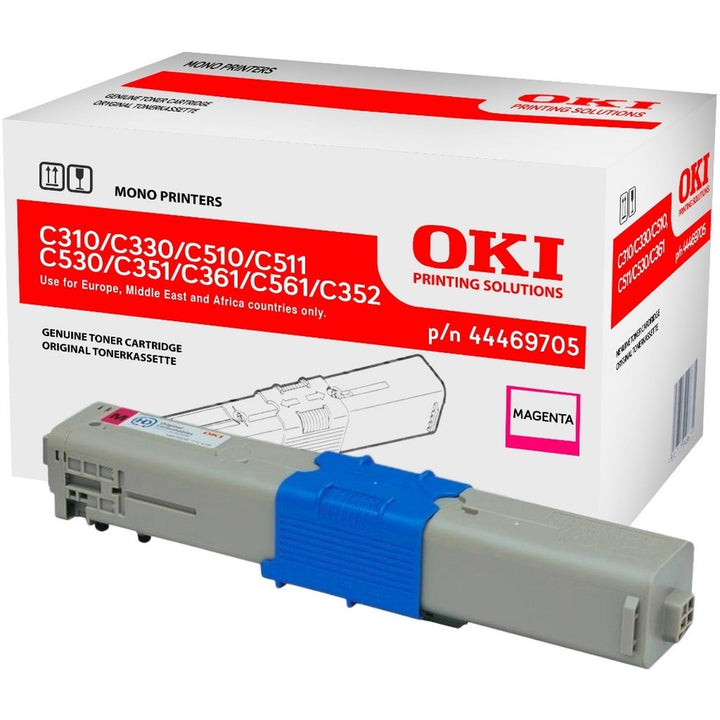 Toner OKI C310 C330 C331 C510 C511 C530 C531 MC351 MC352 MC361 MC362 MC561 MC562 - Originale - Magenta - 44469705 da 2.000 Pagine A4