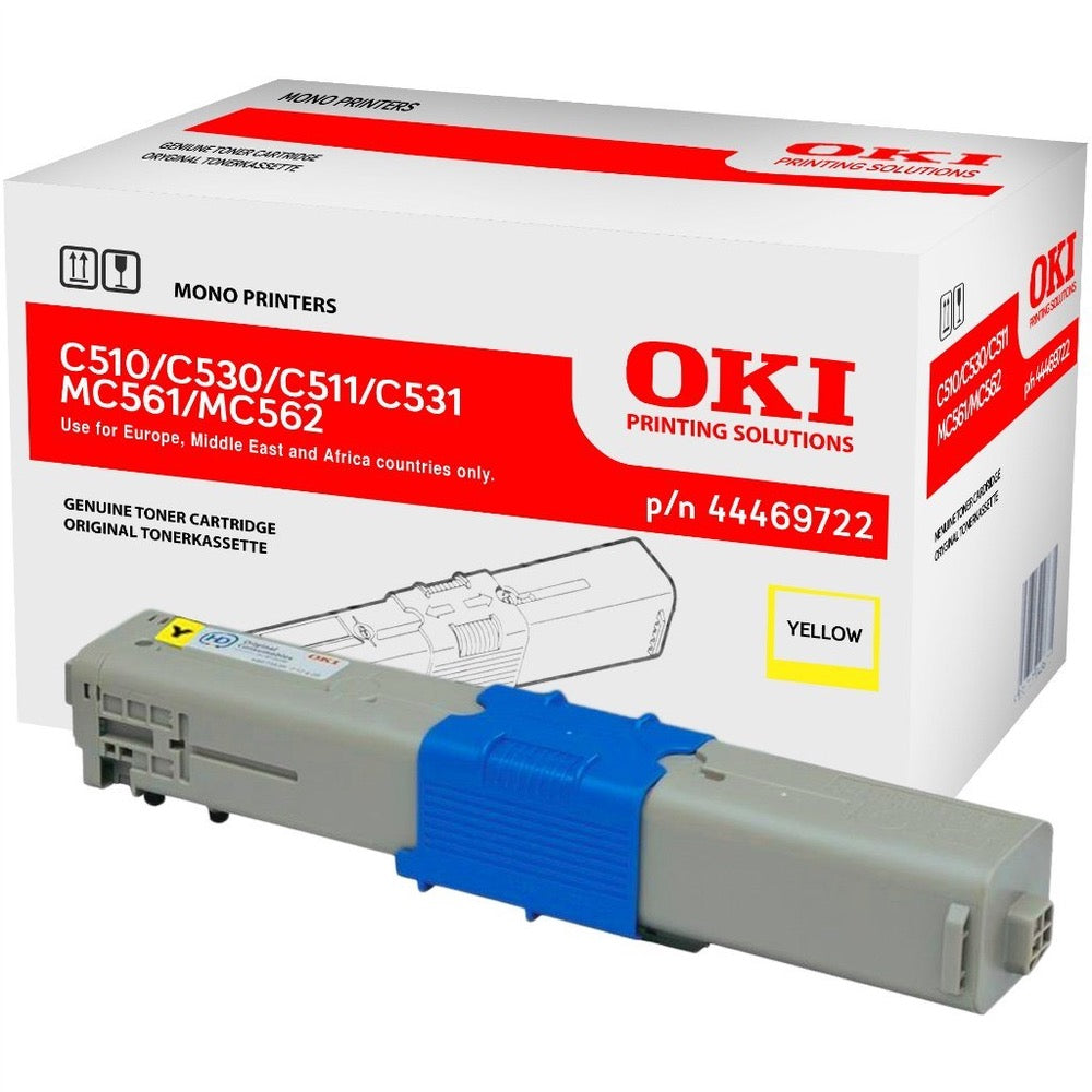 Toner OKI C510 C530 MC561 C511 C531 MC562 - Originale - Giallo - 44469722 da 5.000 Pagine A4