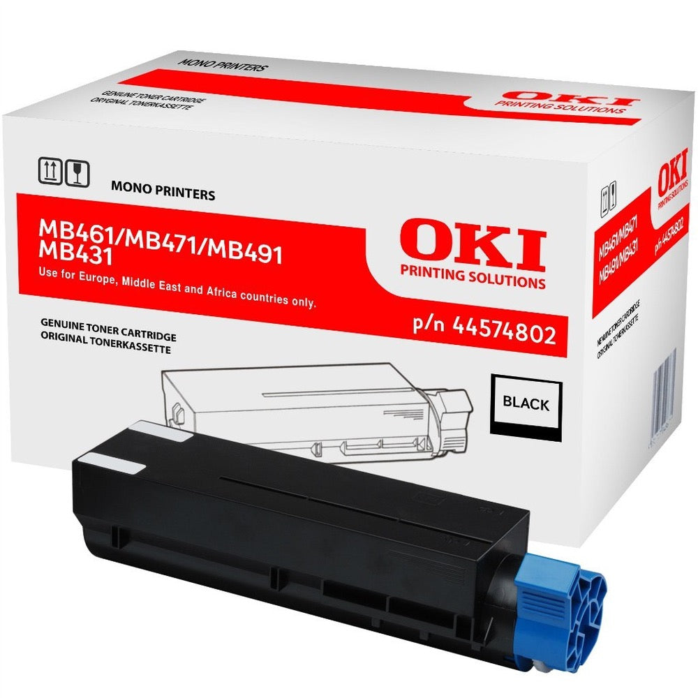 Toner OKI MB461 MB471 MB491 B431 - Originale - Nero - 44574802 da 7.000 Pagine A4