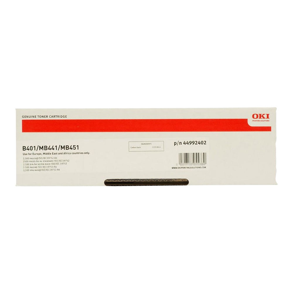 OKI B401 MB441 MB451 Toner - Original - Black - 44992402 from 2,500 A4 pages