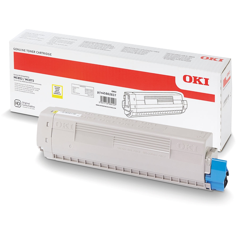 Toner OKI MC853 MC873 MC863 MC883 - Originale - Giallo - 45862837 da 7.300 Pagine A4