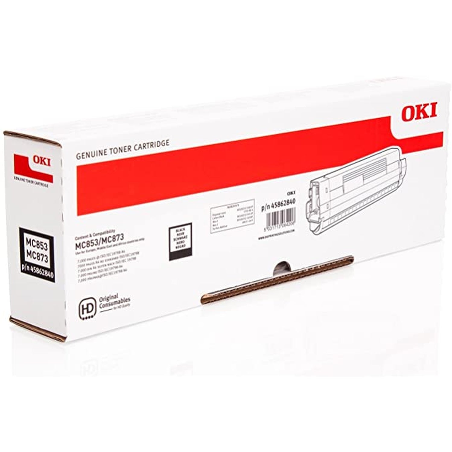 Toner OKI MC853 MC873 MC863 MC883 - Originale - Nero - 45862840 da 7.000 Pagine A4