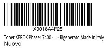 XEROX 106R01080 - Toner Rigenerato per Phaser 7400 - Nero - 15.000 pagine A4