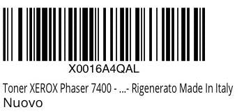 XEROX 106R01078 - Toner Rigenerato per Phaser 7400 - Magenta - 18.000 pagine A4